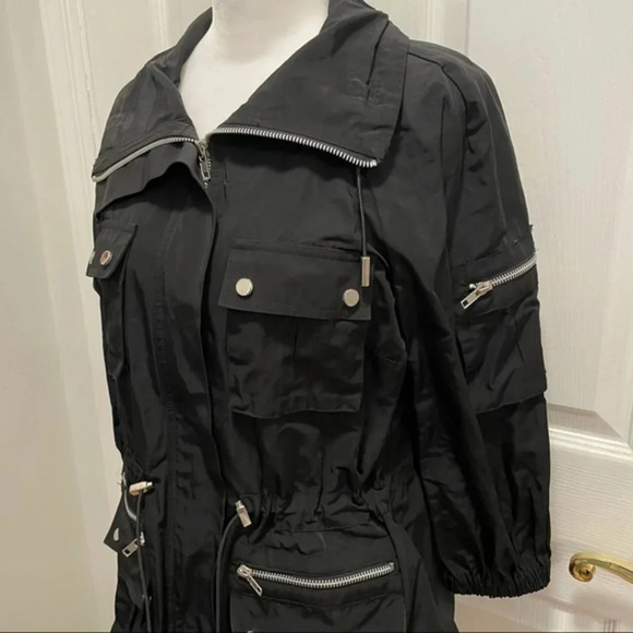 Caché Lightweight Pocket Zipper Windbreaker Rain Trench Coat XS - Picture 5 of 10